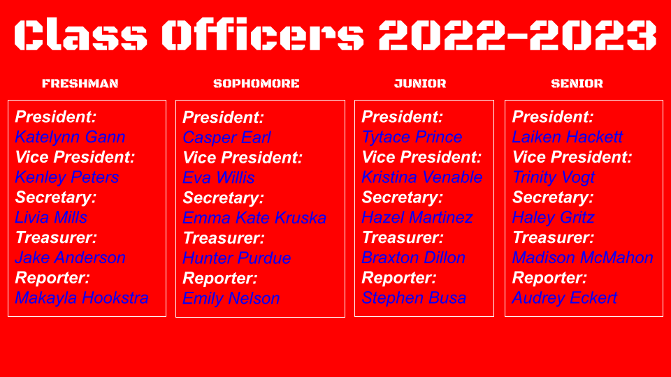 2223 HS Class Officers Chisholm High School